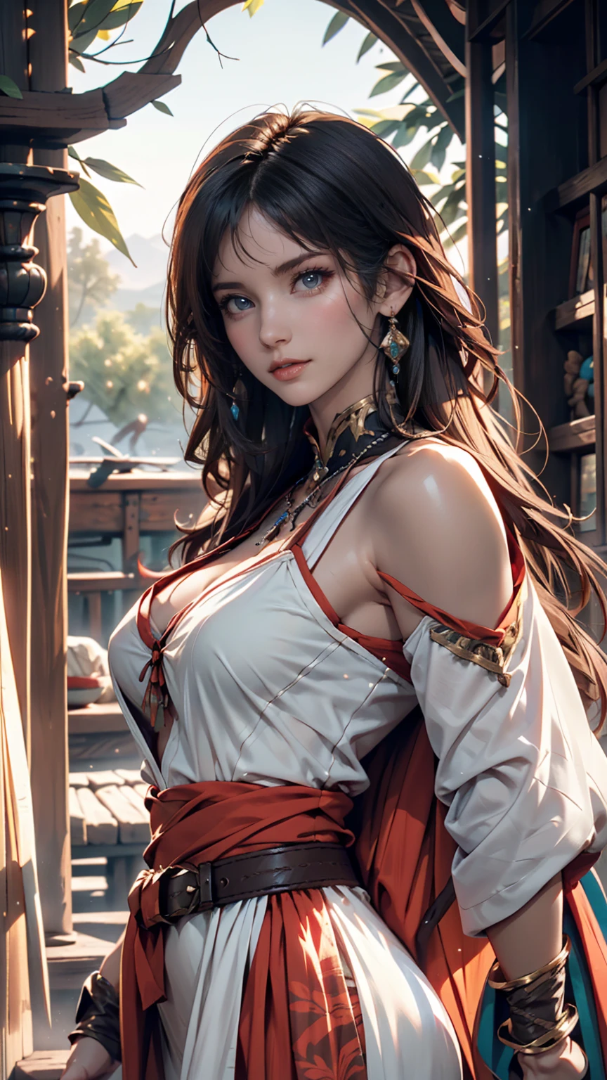(by Greg Rutkowski: 1.2), (masterpiece), ((best quality)), extremely delicate and beautiful, illustration, highly detailed face and body. mature woman, milf, solo, (ethereal beauty :1.4), fantastic, portrait. Aristocracy. daughter. scarlet hair bun. Very warm clothes. (((Gigantic breasts covered by clothes))) .kneeling. Heavy clothing. An elegant dress in scarlet colors. (((Warm-looking clothes with very little exposure))). cool face, HD. elegance. photorealism. Unreal engine. From Brian Froud and Carne Griffiths and Wadim Kashin and John William Waterhouse, 8K post-production, high resolution, hyperdetailed, depth of field, HDR, intricate