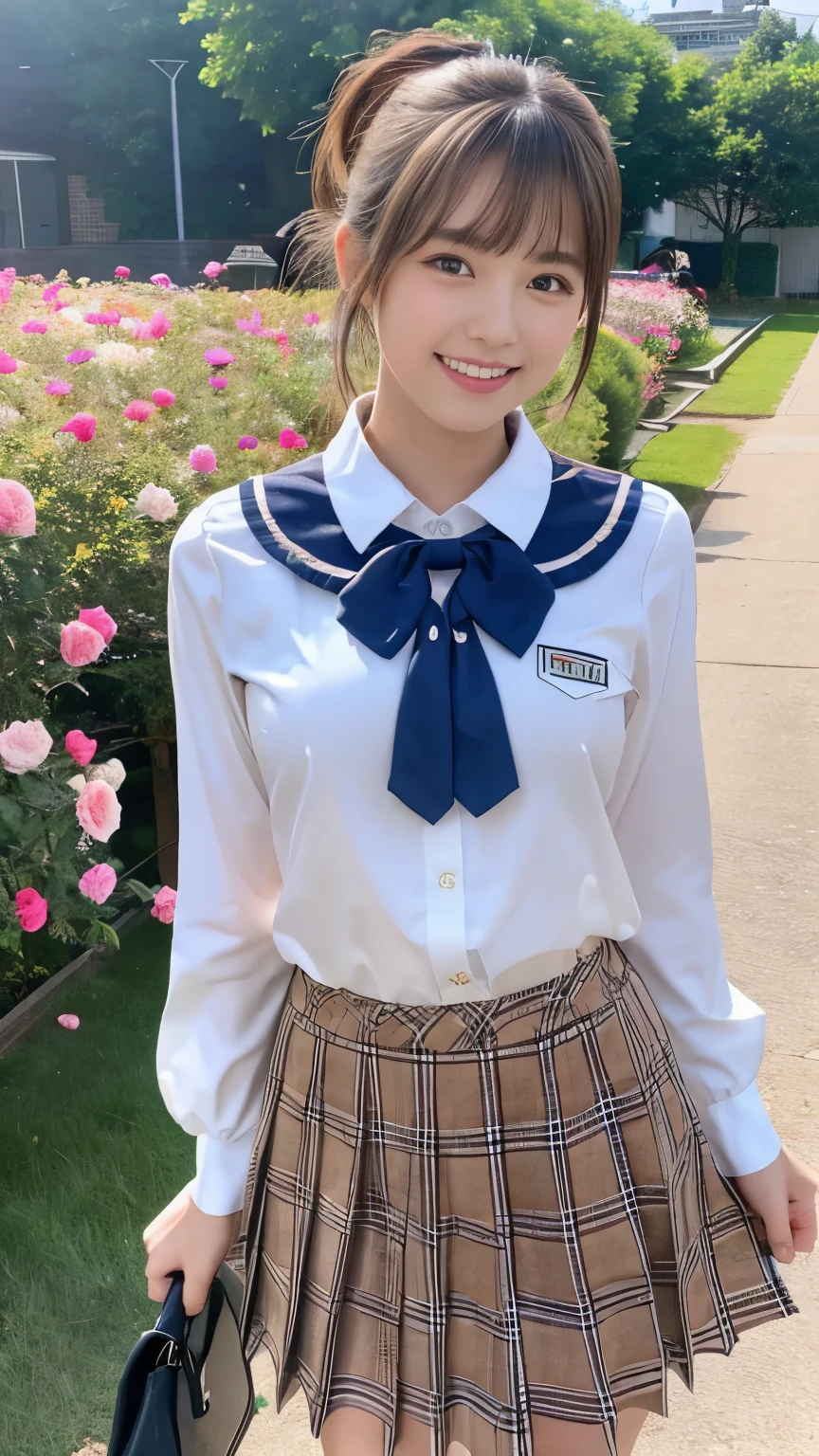 muste piece, best quality, illustration, Super detailed, fine details, High resolution, 8K,wall paper, perfect dynamic composition,(Details High quality, realistic depiction of eyes:1.3), on one knee, spread legs, leaning forward, one hand on floor, High School Classroom、High school girl uniform、blazer 、Super Short Check Uniform Skirt、Navy blue high socks、garterbelts、Colossal tits、Disturbed uniform, short hair, (wavy hair:1.2), short bob hair, black hair color, large breasts, Big Natural Color Lip, perfect body shape, crying a little、cold gaze, Harajuku style、20 year old girl、cute type, beautiful legs,Gravure Idol, Voluptuous thighs