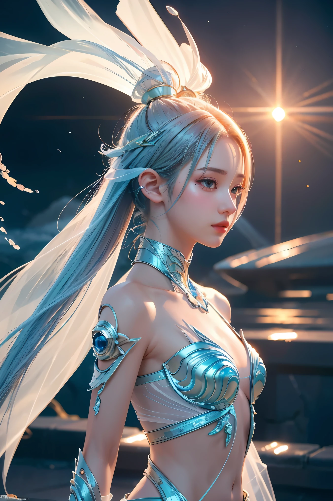 Translucent ethereal alien warrior，ModelShoot style, (Extremely detailed CG unified 8K wallpapers), The beauty of abstract stylization,，surrealism, 8K, Super detail, Best quality, Award-Awarded, Anatomically correct, 16k, Super detail

