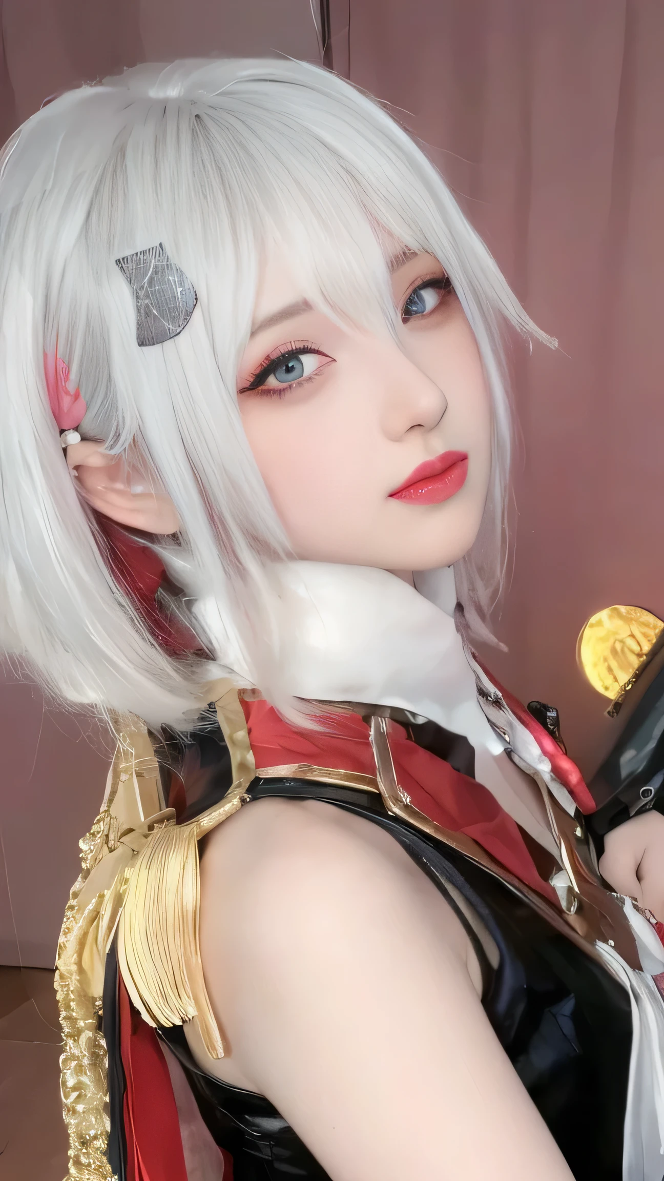 (best quality), ( Works ), ( ultra-high resolution ), ( clean face ), ( reality : 1.4), ( perfect lighting ),( photorealistic :1.30), Wallpaper Anime , Guviz style artwork , fantasy mask magic , by Yang J, Guviz , beautiful artwork illustration, Works seni digital yang indah, beautiful digital illustration, Li Song , beautiful anime portrait , in Beauvot ,illustration, smooth and beautiful , highly detailed, CG , unit , wallpaper 8k, unity , nice detail , official art , highly detailed CG unit wallpaper 8k,absurd , extremely absurd , large file size, highly detailed , high resolution, in great detail, Beautiful girl with detail , in great detail eyes and face, Beautiful eyes and details , light on face , cinematic lighting , 1girl , Alone, Viewed viewer , Lips wear thick red lipstick,