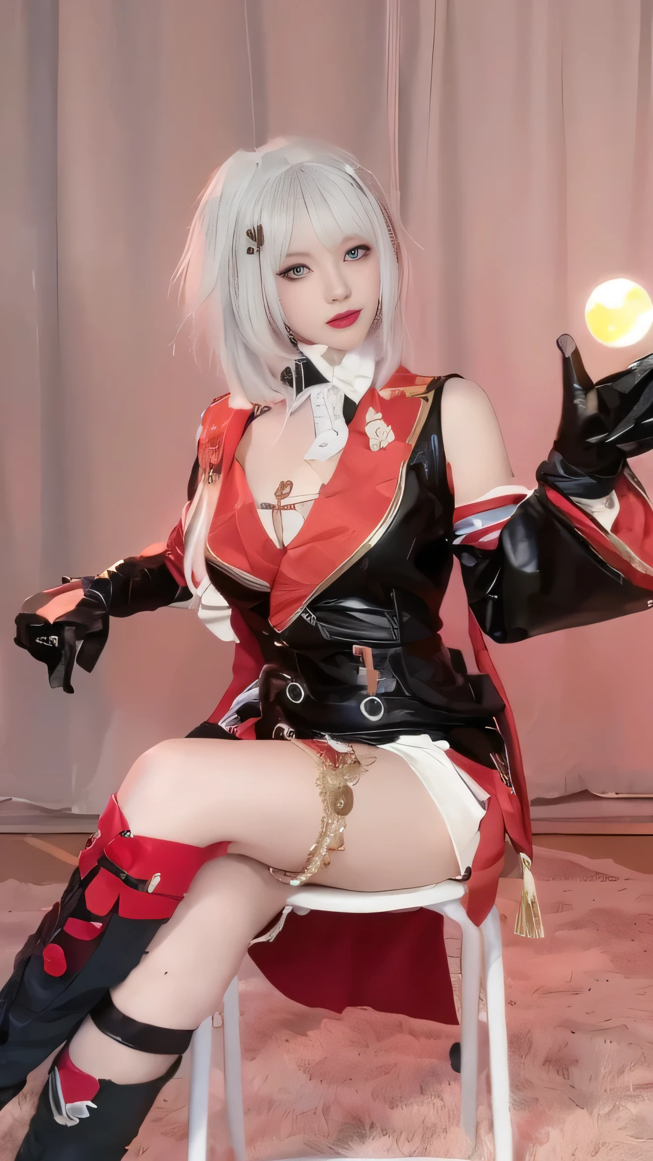 (best quality), ( Works ), ( ultra-high resolution ), ( clean face ), ( reality : 1.4), ( perfect lighting ),( photorealistic :1.30), Wallpaper Anime , Guviz style artwork , fantasy mask magic , by Yang J, Guviz , beautiful artwork illustration, Works seni digital yang indah, beautiful digital illustration, Li Song , beautiful anime portrait , in Beauvot ,illustration, smooth and beautiful , highly detailed, CG , unit , wallpaper 8k, unity , nice detail , official art , highly detailed CG unit wallpaper 8k,absurd , extremely absurd , large file size, highly detailed , high resolution, in great detail, Beautiful girl with detail , in great detail eyes and face, Beautiful eyes and details , light on face , cinematic lighting , 1girl , Alone, Viewed viewer , Lips wear thick red lipstick,