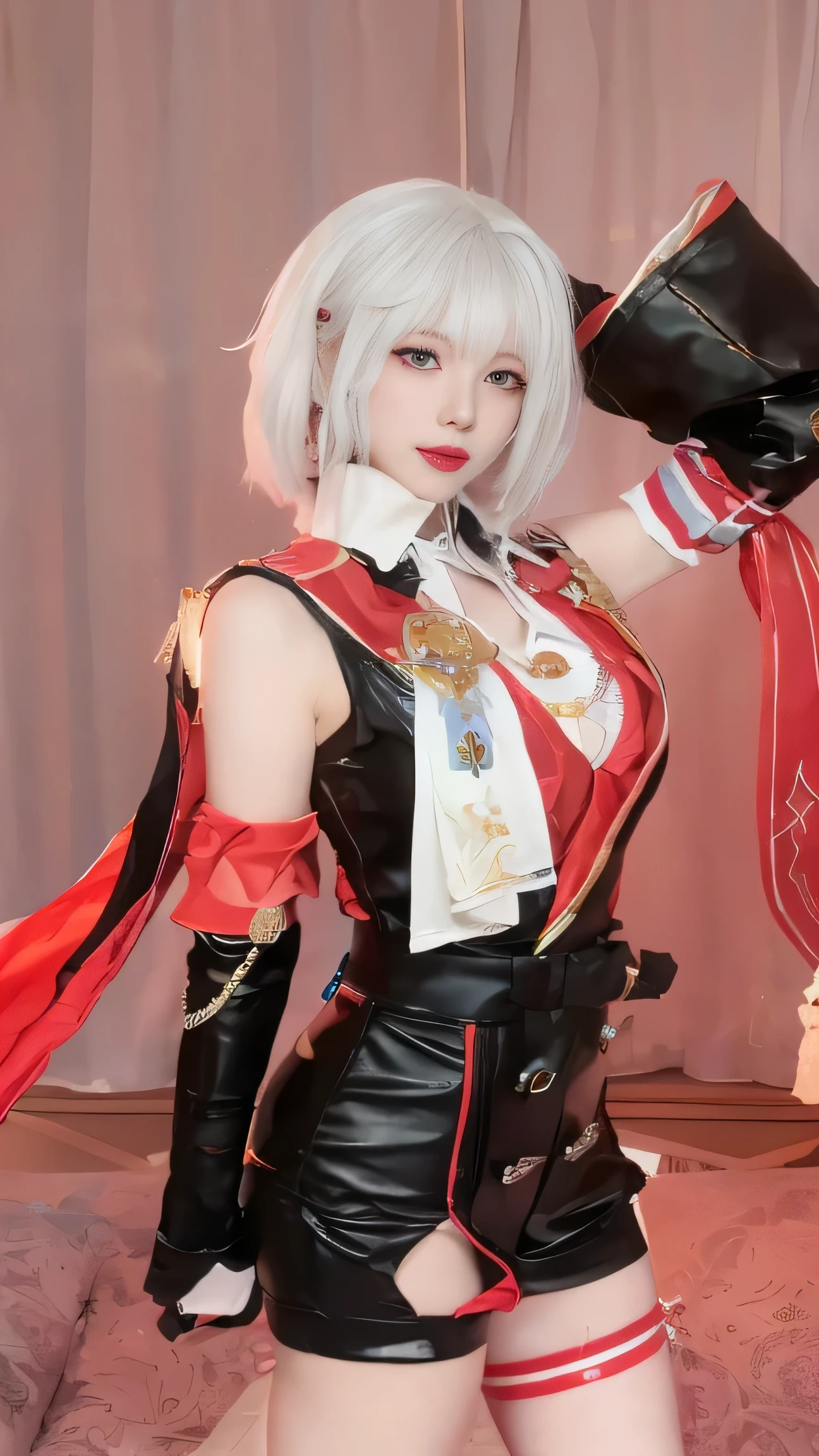 (best quality), ( Works ), ( ultra-high resolution ), ( clean face ), ( reality : 1.4), ( perfect lighting ),( photorealistic :1.30), Wallpaper Anime , Guviz style artwork , fantasy mask magic , by Yang J, Guviz , beautiful artwork illustration, Works seni digital yang indah, beautiful digital illustration, Li Song , beautiful anime portrait , in Beauvot ,illustration, smooth and beautiful , highly detailed, CG , unit , wallpaper 8k, unity , nice detail , official art , highly detailed CG unit wallpaper 8k,absurd , extremely absurd , large file size, highly detailed , high resolution, in great detail, Beautiful girl with detail , in great detail eyes and face, Beautiful eyes and details , light on face , cinematic lighting , 1girl , Alone, Viewed viewer , Lips wear thick red lipstick,