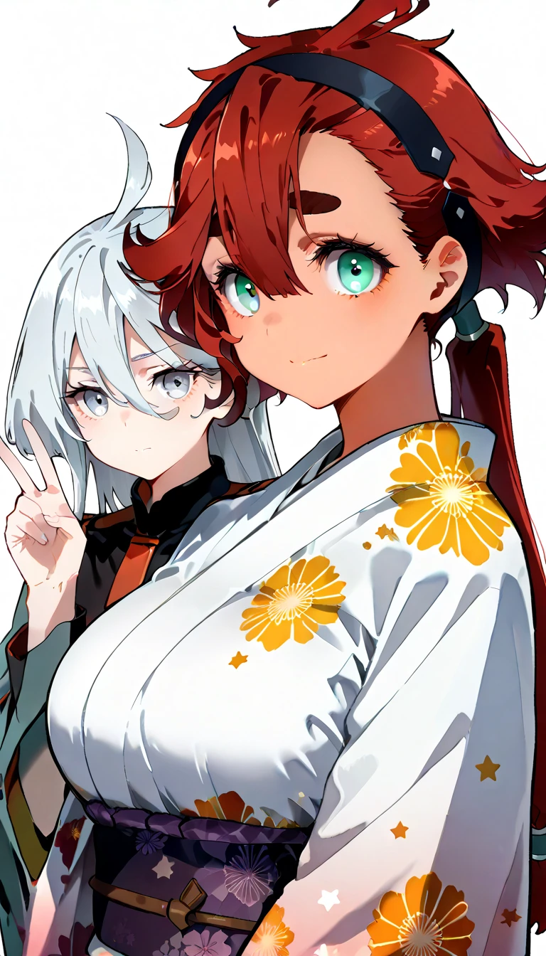 cool成人男性二人。派手なSilver Hair、watercolor、The guy on the right has red eyes、The guy on the left has purple eyes、Silver Hair、There are meshes of various colors in the hair.、holding a wine glass、Wearing a host's suit。cool。delicate。short hair、The nape is long。The color of the nape is red、More clearly。Her hair is short、Same height。Only two people