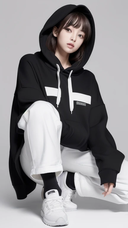 RAW, Best quality, high resolution, masterpiece: 1.3), beautiful Malay woman in hijab,Masterpiece, perfect fit body, Huge breast,big gorgeous eyes, Soft smile,a woman in a white hoodie standing on a street, cute sportswear, she is wearing streetwear, woman in streetwear, wearing an oversized hoodie, ultra high contrast, girl wearing hoodie, wearing  techwear, tight outfit, casual streetwear, wearing jeans and a black hoodie, ultra nd, outfit photograph, cute casual streetwear, white leggings, tight attire, leggins ,(thick thighs) , (Delicate turtleneck) , necklace, shairband, afternoon walk, City street , Excellent lighting, Bright colors, Clean lines