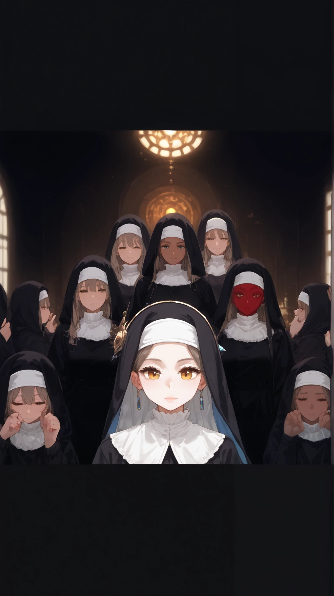 Angels no face,face covering piece of cloth, no suits,Headscarf.