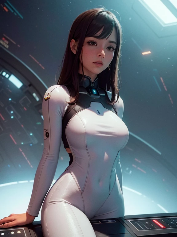 ((best qualityer)), ((work of art)), (detailded: 1.4), (absurdrez), Alison Tyler (((fully body))) (((long black hair)))), Clothes with spectacular abstract designs, color explosion, cosmic tattoo, nebula, defined sculptural body, all-body, half thick bare thighs, cloused mouth, white technological swimsuit, neon genesis evangelion style, cyber punk, generous neckline, ((perfect large breasts)), (super clear blue eyes), ((white and orange clothes)), long black eyelashes heavy makeup, garter belt made from barbed wire, for much, private--V5, close to real, pose sexy, fractal background, 2 piece outfit, cake, centred, scale to fit dimensions, hdr (high-range dynamics),Ray tracing,nvidia RTX,Super-resolution,irreal 5, underground dispersal, PBR Texture, Post-processing, Anisotropic filtering, Depth of field, Maximum clarity and sharpness, Multilayer textures, Albedo and specular maps, Surface shading, Accurate simulation of light-material interaction, perfect proportions, octane rendering, Two-tone lighting, large aperture, Low ISO, White balance, rule of thirds, 8K CRU, crysisnanosuit 