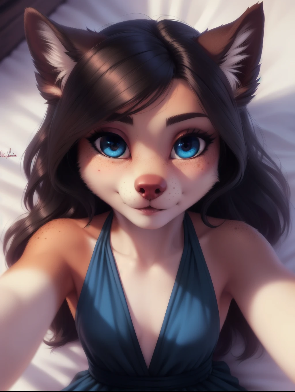 beautiful and detailed upper body portrait , ((young 10 year old anthro puppy)), anatomically correct, Schlank, Hochgeladen E621, detailed flauschige fur, (von Fluff-Kevlar, Iskra, personalami, Pino Daeni), 1girl, Microkini swimsuit, adorable, beach towel , 1girl, realistic, ultra sharp image, view from above, (solo), highly detailed, first person view, masterpiece, lying on her back, short hair, flat chest, dark hair, perfect eyes, absurd resolution, cute snout, eyelashes, (kissy face), (Kissing mouth), first kiss, very young girl, detailed facial features, sharp focus, selfie, (full body 1:2), fluffy tail, blushing,