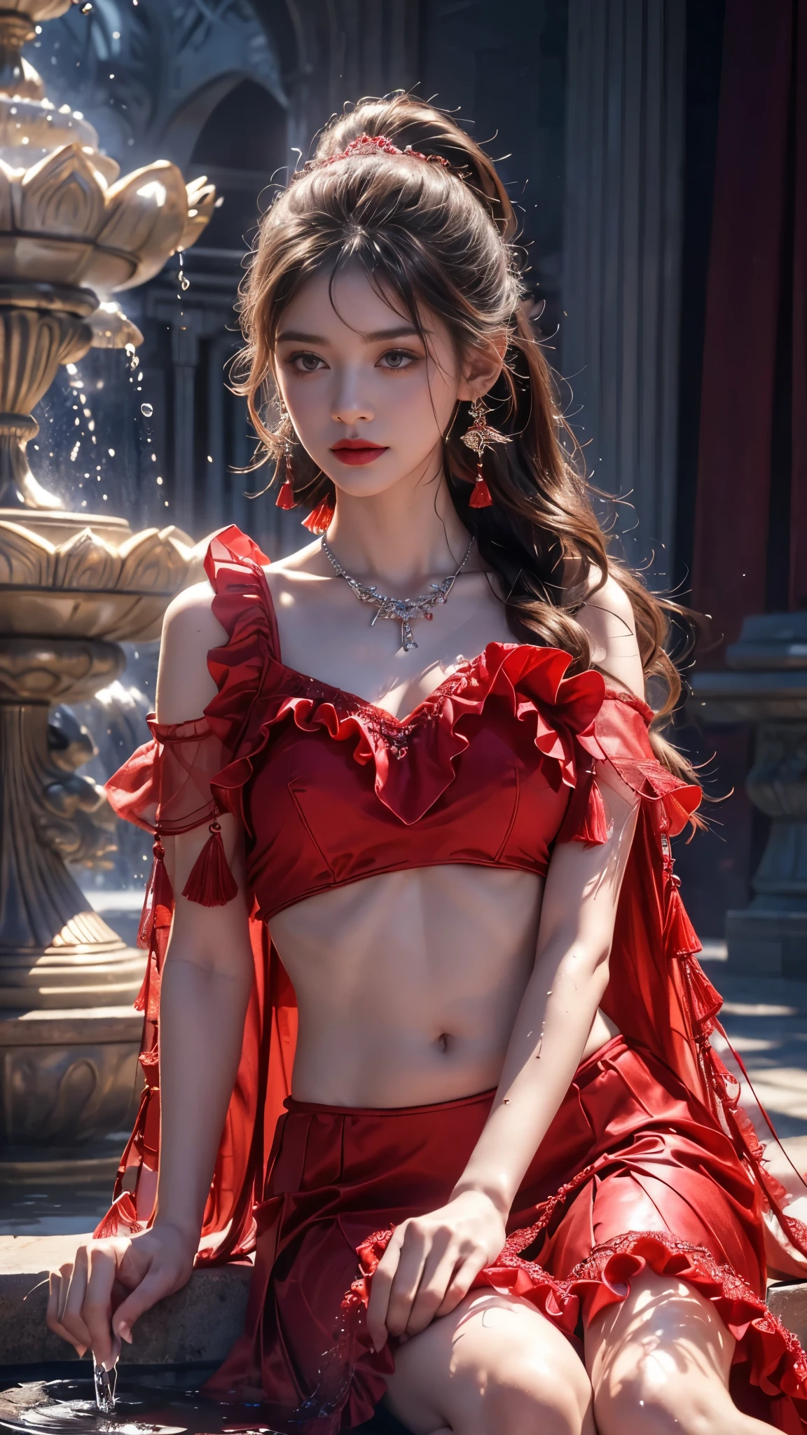 Maste piece, top quality, illustration, ultra-definition, detail, high resolution, 8K, perfect dynamic composition, beautiful eyes in every detail, wearing a dress, natural colored lips, beach, random cute pose, slender silver rimmed glasses, wearing glasses, perfect, beautiful face, cute, sexy face, sunset, feminine face