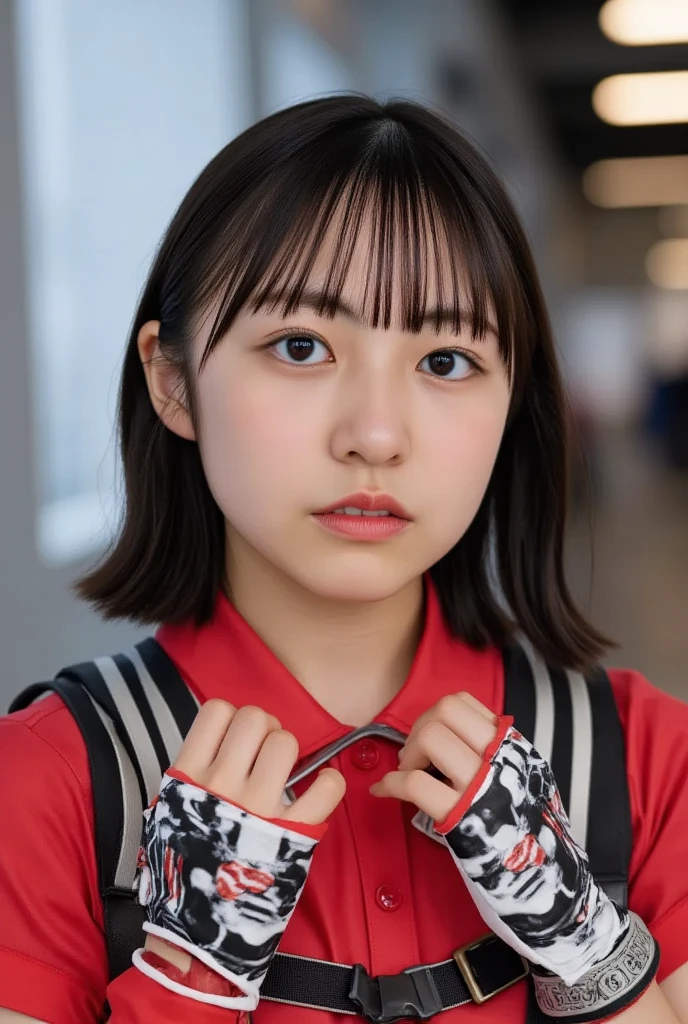 a masterpiece portrait of a beautiful young woman with a small face and a cute expression with a black cat, wearing a red headband, in a , shot with a DSLR camera, high-quality 8k UHD image with realistic skin details, detailed facial features, rim lighting, and a beautiful bokeh background