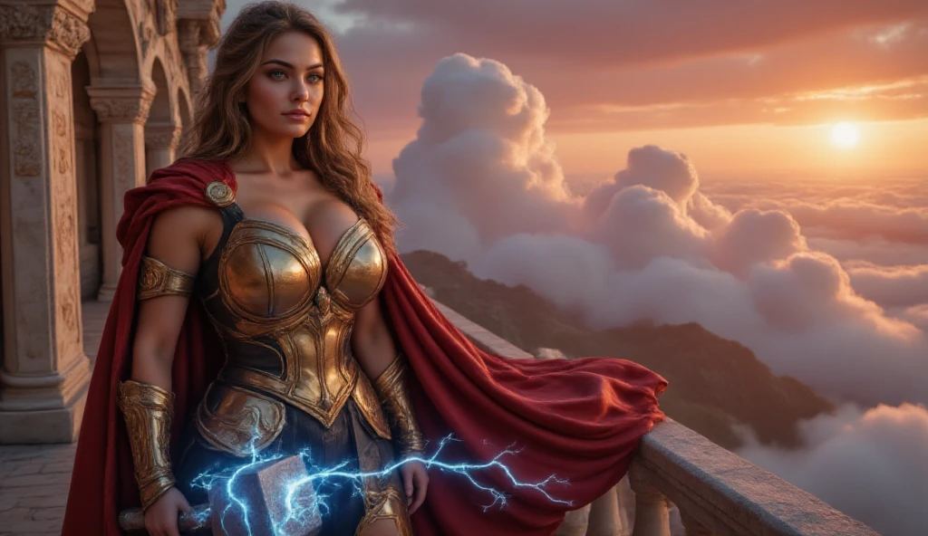 A fusion of the Scarlet Witch and Thor, luz da lua distante, Noite, Florescer), (cinemactic, melhor qualidade, master part, texturas ultra HD, altamente detalhado, hyper realistic, detalhes intrincados, 8k, Fotorrealista, arte conceitual, pintura Fosca, Autodesk Maya |, vray render, ray tracing, HDR), (DSLR, quadro completo, 16mm focal length, F/Abertura 8, dynamic perspective, Dynamic angle, proportion Aurea, FotograFia ampla, wide field of view, proFundidade de campo, Reduzir)