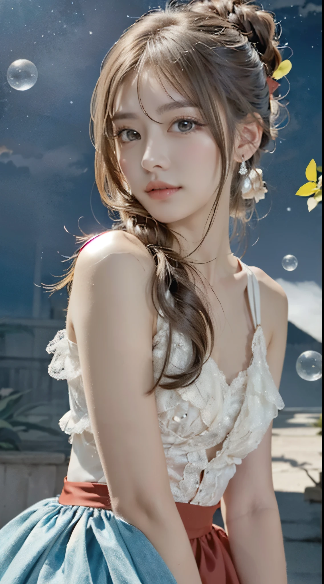 masterpiece,best quality,high definition,high quality texture,high quality shadows,High details,beautiful details,fine details,Extremely detailed CG,Detailed texture,lifelike facial expression,lifelike,rich and colorful,exquisite,sharp focus,(intricate detailed makeup,PureErosFace_V1:0.5),(Detailed beauty exquisite face),(Detailed beauty exquisite eyes),Perfectly proportioned face,highDetails of the skin,Details of the skin,Four fingers and one thumb in optimal proportions,emaciated:1.3),1 girl,17 years old,high,pretty,Perfect,high,((bare shoulders)),((The skirt is short)),(long legs),(straight legs),(thin waist),((White skin)),White skin,((White skin)),(emma watson),Big breasts,((Caucasian)),light blonde hair,Stand with legs apart,looking at the audience,whole body,Portrait of cute blonde girl,((Standing in the wheat field,Look into the distance)),bloom,orange mist,sports,Wisps of hair,lifelike,high quality rendering,amazing art,high quality,film texture,Fujifilm XT3,dream