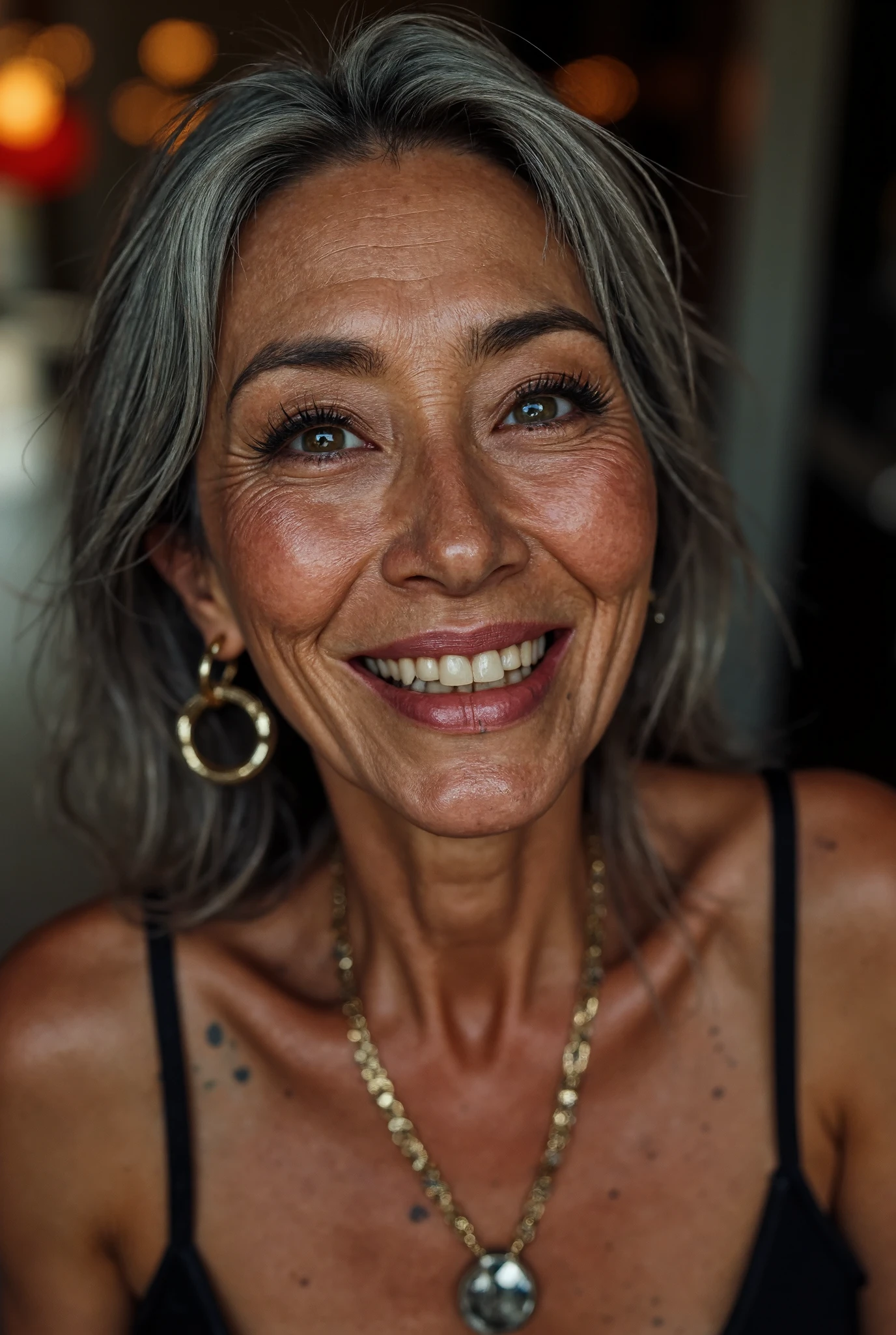 Detail Tweaker LoRA、 Photorealistic、 full body image 、Countless large sword scars all over the face and body、Huge ring-shaped earrings that look like cows in the nostrils、Flashy Japanese 60 year old charismatic old prostitute、Wedding Rings、A newlywed and happy smile、 fine wrinkles, freckles, and moles for rough skin、Damaged flashy gray hair、Petite and poor body 、flashy, erotic, revealing miniskirt、The white lounge of Dubai's ultra-luxury brothel on a tropical night、 looking at camera、tired skin、 wilted breasts、 flashy heavy makeup 、Dark eyeshadow on the top and bottom of the eyelid、Long, thick false lashes with double lashes、Aquiline Nose、 wears a sailor suit under the eyes 、large body piercings in bulk、 pin heels