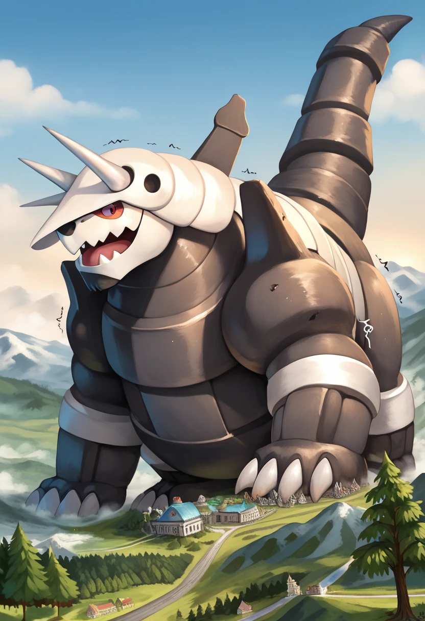 Scribble 1man, detailed, solo, alone, Aggron, feral, gentle and wild, sadness, friendly growl, a human man Transformation in to a macro size Giant feral aggron face,humanity(Aggron), chuppy, muscular, big strong muscle, ( black eyebrows :1.1),(perfect eyes), fur, (artist:takemoto arashi),aggron feet, aggron claws,( Black beard :1.3), (Massiv:3.0, ( heavyweight ,strong,Macro, Emphasize the large size of a mountain)), background ((medieval Forest, the crack in the street)), a human man Transformation in to a macro size Giant hyper muscular feral Aggron, gives a dangerous look, rating_safe, solo, close up, growth, very cramped, trembling, walk, playfull growl, powerful and strong feral Aggron, pokemon \(creature\),