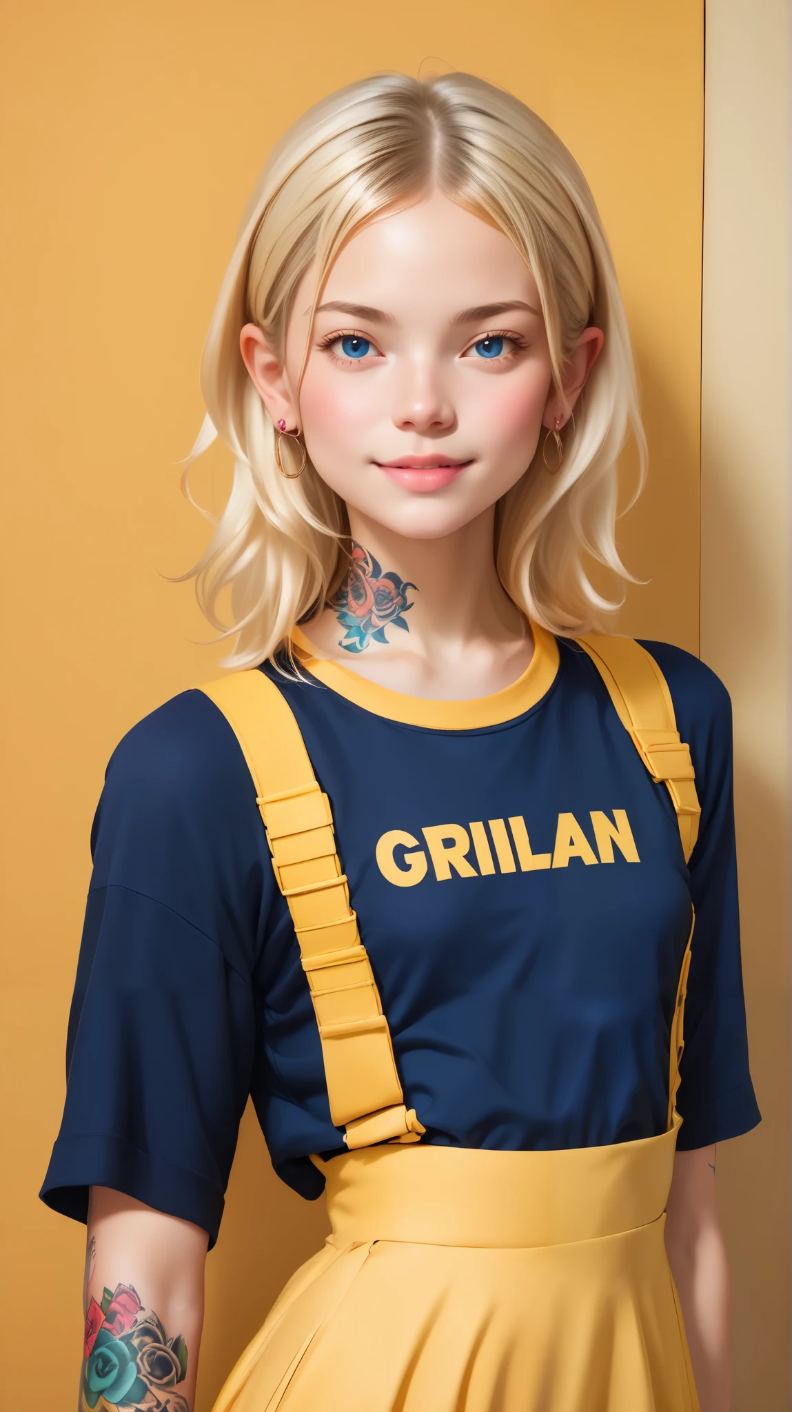 (Super Violent CriminalsElementary School GirlRiders JacketBlonde HairTattoosPiercingsChain)