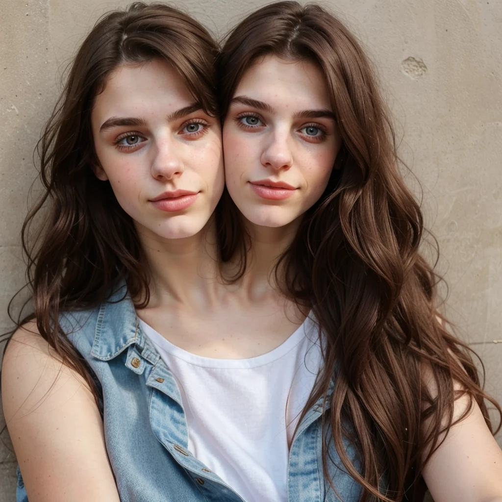 a beautiful young woman with long straight brown hair, staring directly at the camera, intense blue eyes, natural skin without makeup, highly detailed and realistic portrait, award-winning photography, 4k, high resolution, cinematic lighting, dramatic shadows, cool toned color palette, sharp focus, photorealistic