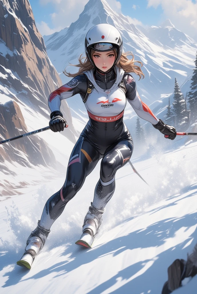 a man with shorts skiing on the moon --auto --s2
