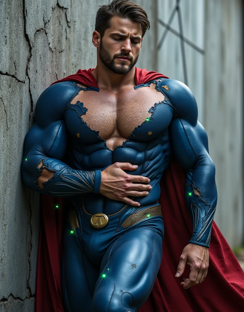 (Muscular young boy), huge strong biceps volume, flat chest small breasts, strong tonned exposed abs, muscular strong legs, bodybuilder muscles bursting in strength, exposed abs skin, blue eyes, (short light grey haircut), wavy hair, tight underwear and cape