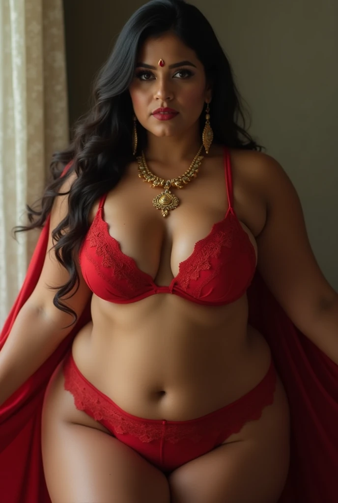 Blonde BIMBO,Big lips, full body picture , BBW Wet curvy, wet Desi MOMMY showing her big ass  in sexy thong pattern pantyhose  and showing cleavage and in nose ring, many bangles in hands,earings, necklace ,lipstick ,navel,Indian, Chubby, showing her curves, in bedroom 