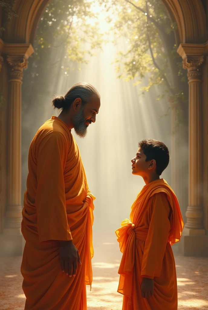 He meet his childhood friend as pujari baba