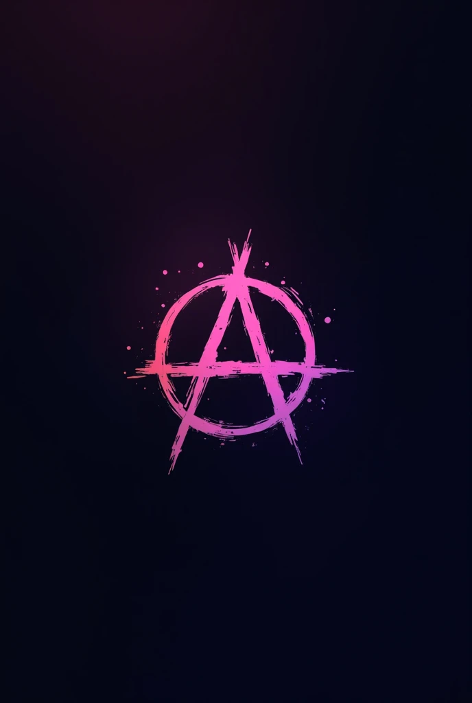 A logo with a purple anarchic symbol