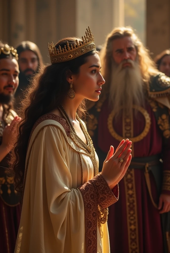 When Mordecai heard about this , was very sad and asked Esther to speak to the king to save her people. but, Esther knew it wouldn't be easy . No one could enter the king's presence without being called , not even the queen ! If someone did this , could be punished , unless the king held out his golden scepter .