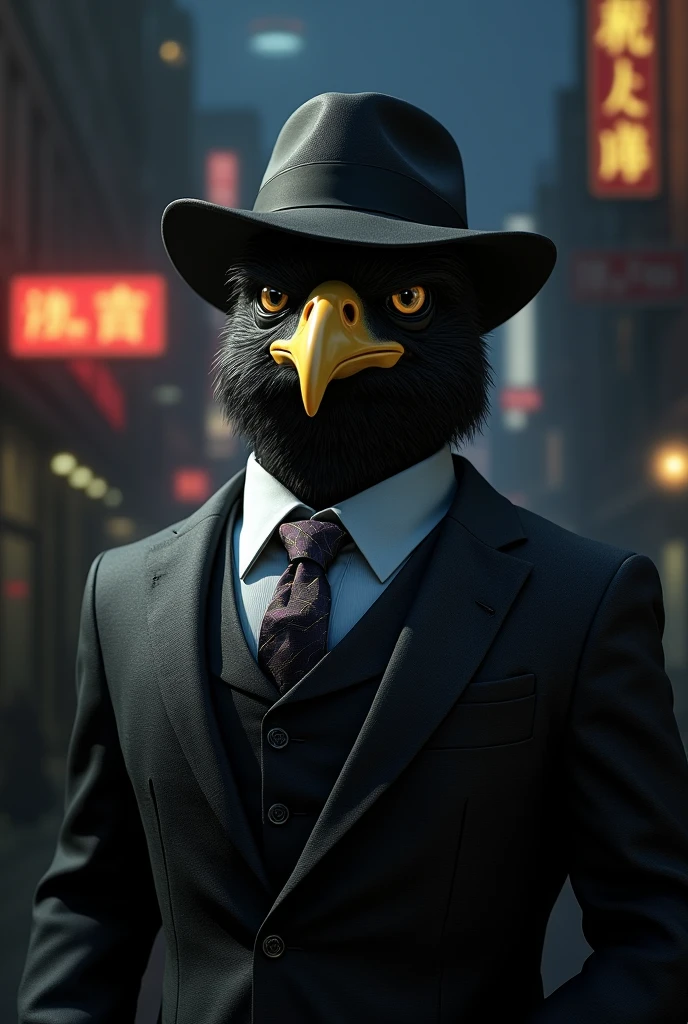 Create me a gangster looking bird