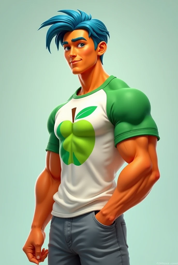 1boy, solo, male focus, red pink eyes, green blue hair, smile, spiked hair, looking at viewer, topless male, upper body, grin, collarbone, glowing, aura, pectorals, muscular, short hair, (white purple skin:1.2),
badhandv4 negative_hand-neg <lora:GoodHands-beta2:0.8>
(Refreshing Melon Style: Create a refreshing ensemble inspired by melon, with orange shorts and a light green T-shirt. Introduce accessories with melon details, such as a belt with a seed-shaped buckle.:1.3), masterpiece, 4k, high quality, highres, absurdres,