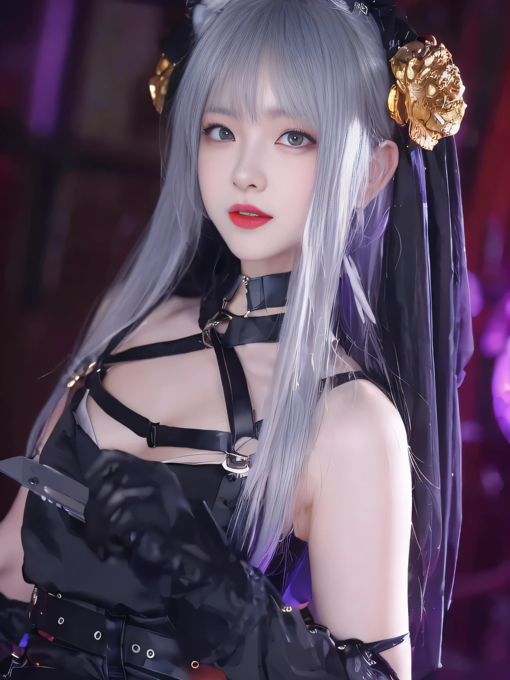 (best quality), ( Works ), ( ultra-high resolution ), ( clean face ), ( reality : 1.4), ( perfect lighting ),( photorealistic :1.30), Wallpaper Anime , Guviz style artwork , fantasy mask magic , by Yang J, Guviz , beautiful artwork illustration, Works seni digital yang indah, beautiful digital illustration, Li Song , beautiful anime portrait , in Beauvot ,illustration, smooth and beautiful , highly detailed, CG , unit , wallpaper 8k, unity , nice detail , official art , highly detailed CG unit wallpaper 8k,absurd , extremely absurd , large file size, highly detailed , high resolution, in great detail, Beautiful girl with detail , in great detail eyes and face, Beautiful eyes and details , light on face , cinematic lighting , 1girl , Alone, Viewed viewer , Lips wear thick red lipstick,