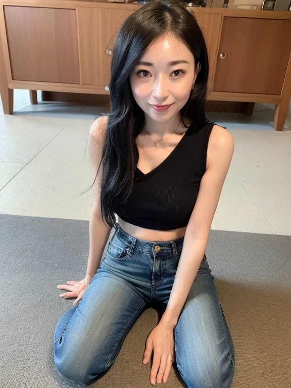 woman with black hair, white tee, playing with her hair, hime cut hairstyle, red velvet seulgi, Seulgi from Red Velvet, Kang Seulgi
