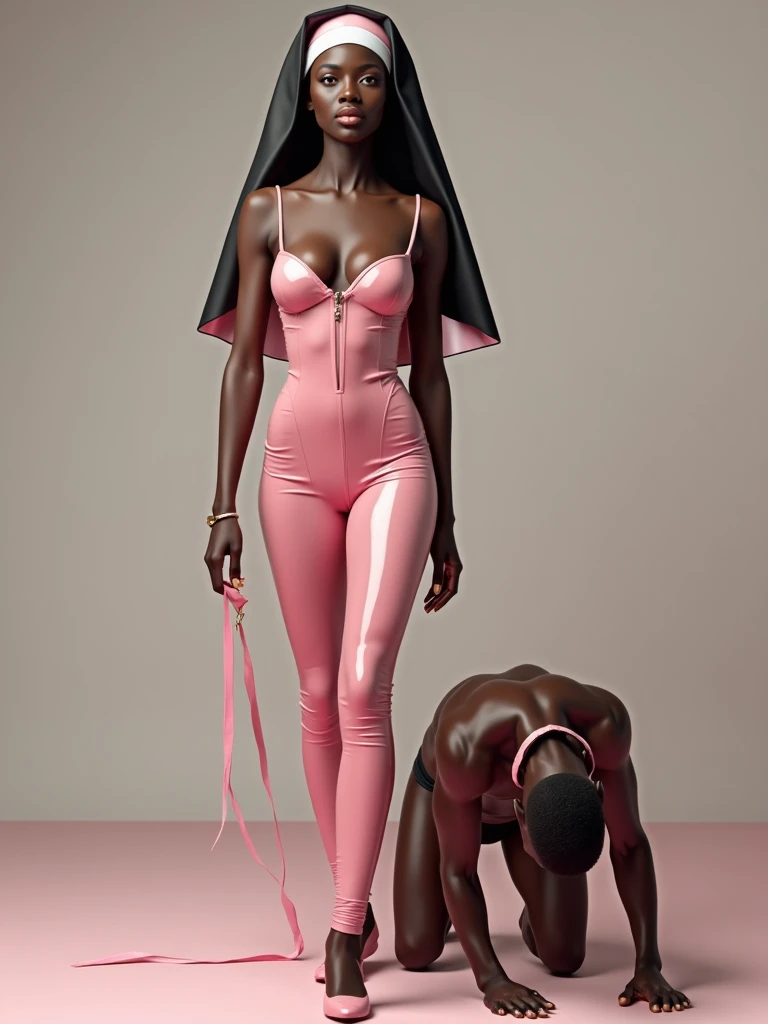 Brownskin girl with iced out nails wearing a glow up purge mask, wearing a black bodysuit standing in the middle of a room with a open vault full of cash in it and on the floor, posing and fanning out the money