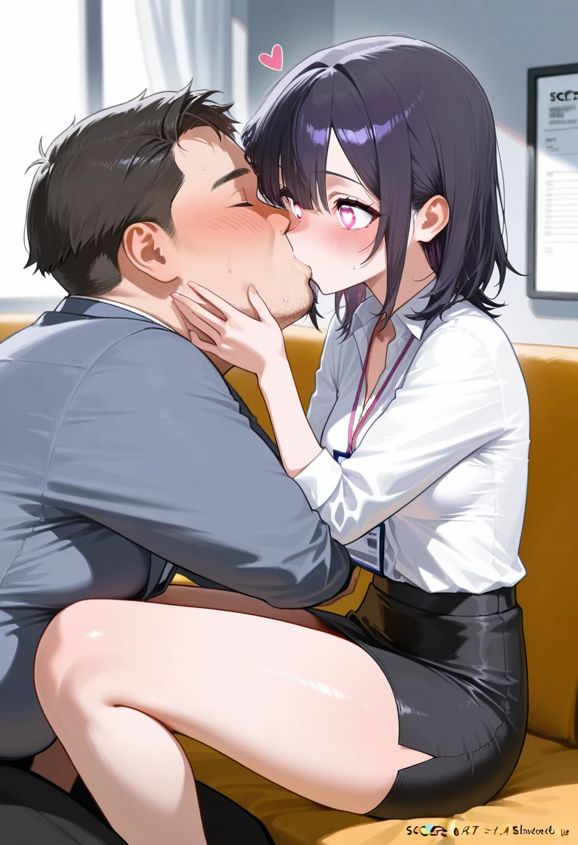 1girl,Cute ,Slender,NSFW,Highest quality,1boy,blowjob,Licking the penis with her tongue,facial,Bukkake,semen,Black Hair,Short Hair,Happiness,looking at the camera,Young Girl