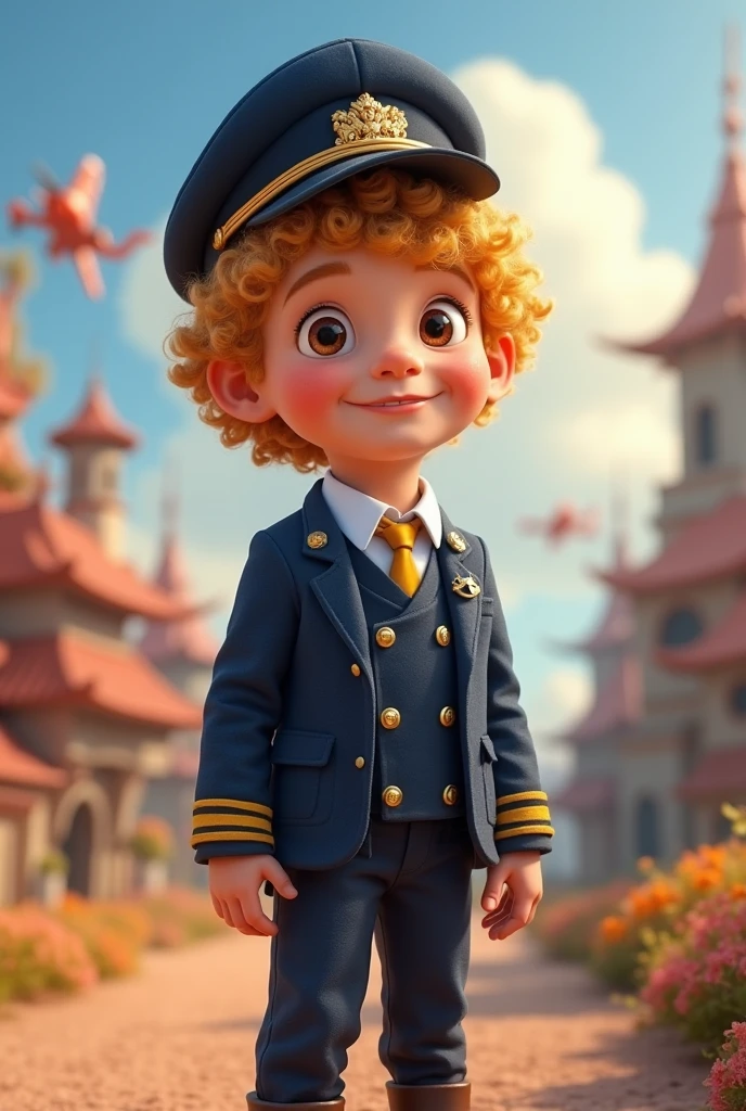 Nostalgic sailor boy realistic style blu eyes yellow cap