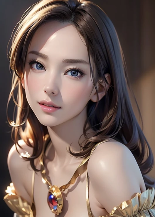 Close-up of a woman with very long hair and a very pretty dress, Beautiful and elegant queen, 8k high quality detailed art, Complex and gorgeous anime CGI style, Anime Style. 8k, Gweiz-style artwork, 8k portrait render, 3d rendering character art 8k, Detailed digital anime art, Fantasy art style