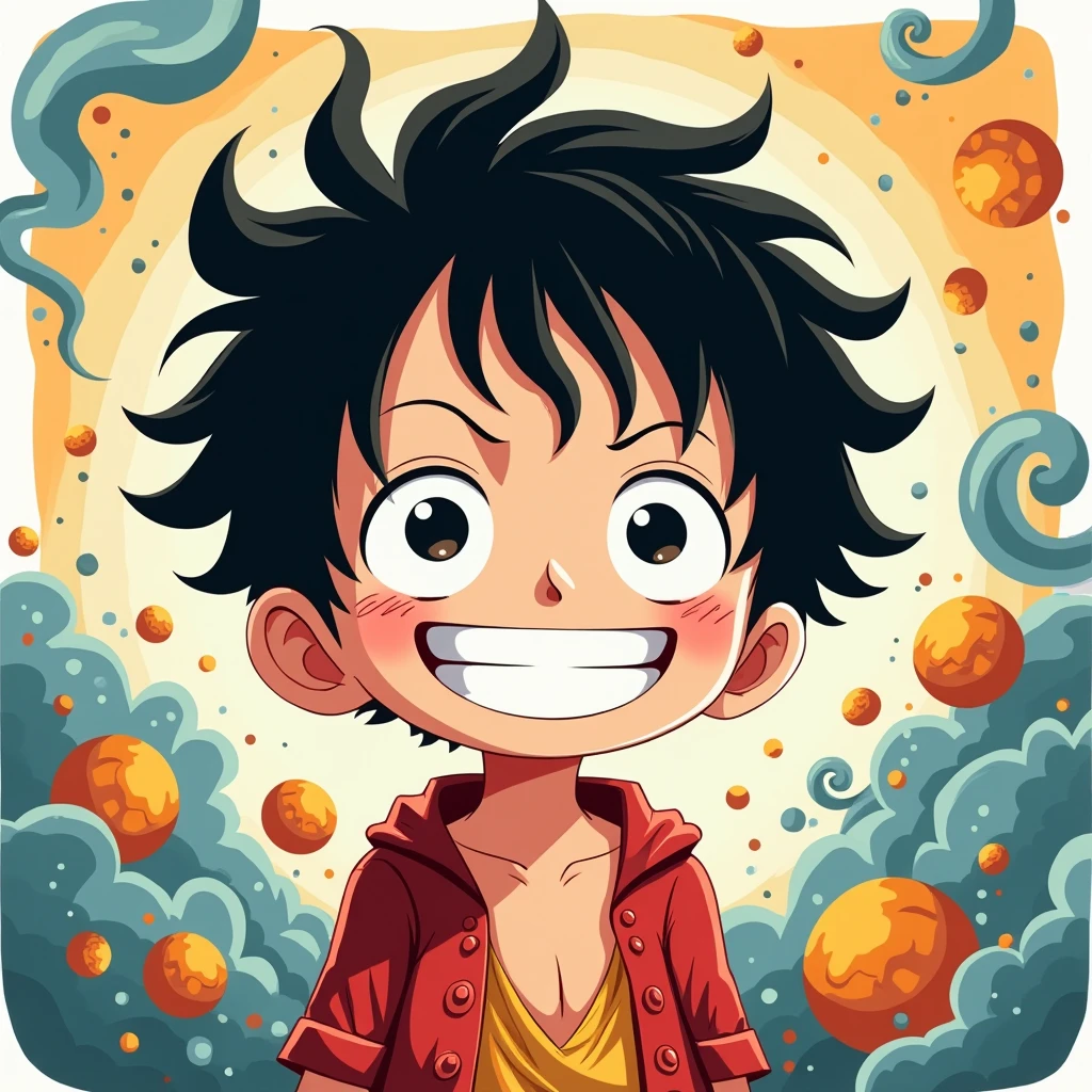Design a gripping featuring Luffy from "One Piece" in a fit of rage.
, simple background, tshirt design
