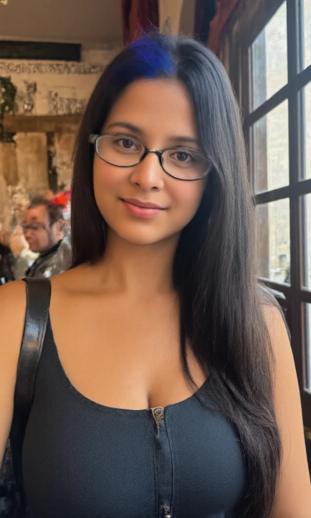 (realistic、masterpiece、Best Quality、8K、high resolution:1.3)、1 girl、glasses, super fine face and eyes、long hair