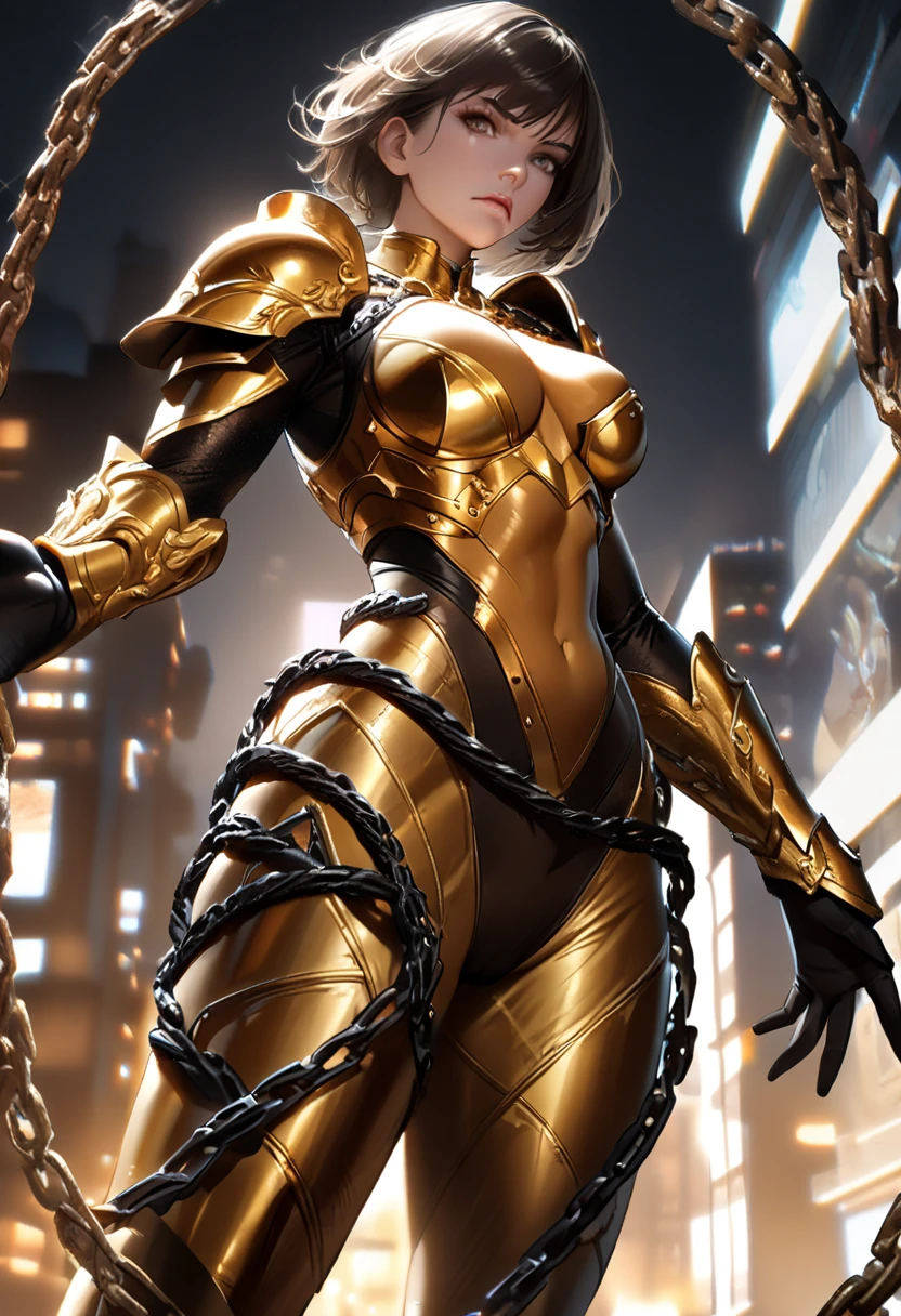Carmeara, fullbody，anatomical correct, 3d，realistic，silver,copper_color, glowing light,8k resolution, machine aesthetics, intricate detail, hyper-realistic sci-fi, futuristic organic,(high key lighting),shiny bodysuit composed of various translucent mechanical parts, H.R. Giger aesthetic,cyberpunk aesthetic. baroque xenomorph,dust in light,foggy,bokeh,kodak film,kodak portra 400，((Best quality)), ((Masterpiece)), ((Realistic))，anatomically correct，Nikon Z7 II camera, Fujifilm Velvia 50 film, 50mm lens, high saturation, extremely hyper aesthetic intricate detailed, sharp focus, bewitching lighting, trending on artstation, cinematic lighting, unreal engine, octane render, full body shot, HDR, Unreal Engine 5, Octane Render, Cinematic, 32k, Natural Lighting, Ray Tracing Global Illumination, Digitally Enhanced, PhotoReal, Hyperdetailed, VFX, High Fidelity, expressive, dynamic pose, cinematic look, highly detailed, Cinestill 800T, sharp focus, intricate details, insanely detailed, Photorealism, High detail + Sony Alpha α7, sci - go cinematic style, volumetric lighting, zoomed out, action pose, sharp focus, dramatic lighting, centered, post processing, color grading, Redshift Render, ray tracing, epic, magnificent background, serene and enigmatic expression, finely detailed bodysuit,