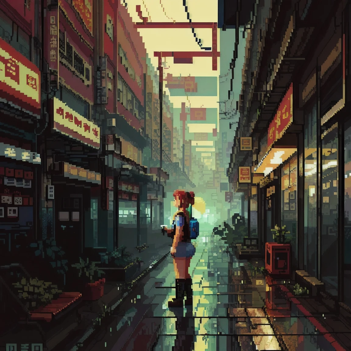 ((( game pixel art taken from inside a car )), Mix 4,(8k, RAW photo, best quality , Masterpiece:1.2), ( is present , photo- is present :1.37), (( 1 girl)), are cute , knight , rain, wet, professional lighting , photon mapping, Physically Based Rendering, , thigh high socks , ( big breasted ), sexy, wet路面 、( taken from the side:1.2)
(Kowloon City:1.3)