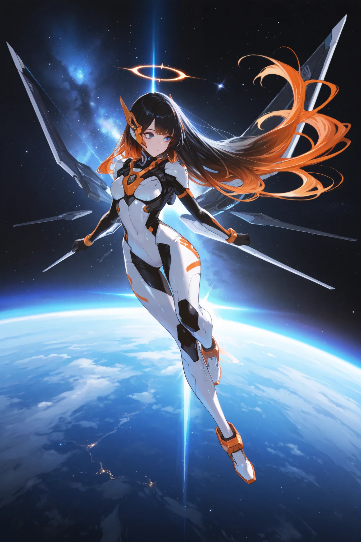 ((realistic simulation of a black hole))Parallel universe that stretches infinitely forward and infinitely backward, expansive singularity, infinite towards the past and infinite towards the future, curved space time, orisonte of events, moment of time, shocking, impressive,epic,impossible images,masterpiece of creation,((evangelion)),third impact,asuka
