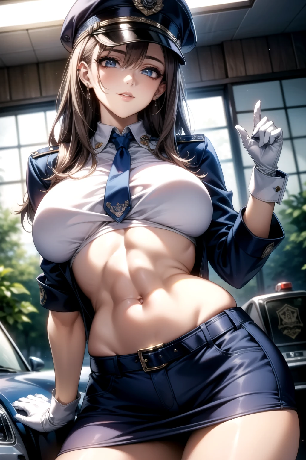 (((Skin exposed from disheveled uniform)))、((((make sexual advances))))、Nipples protruding from the bra、panties on、((((feel shy))))、((a blond))、beautiful Girl、Large beautiful breasts、cleavage of the breast、A slender、オマンコ、(((((Seduction while being shy)))))、(((s Office)))、((smil))