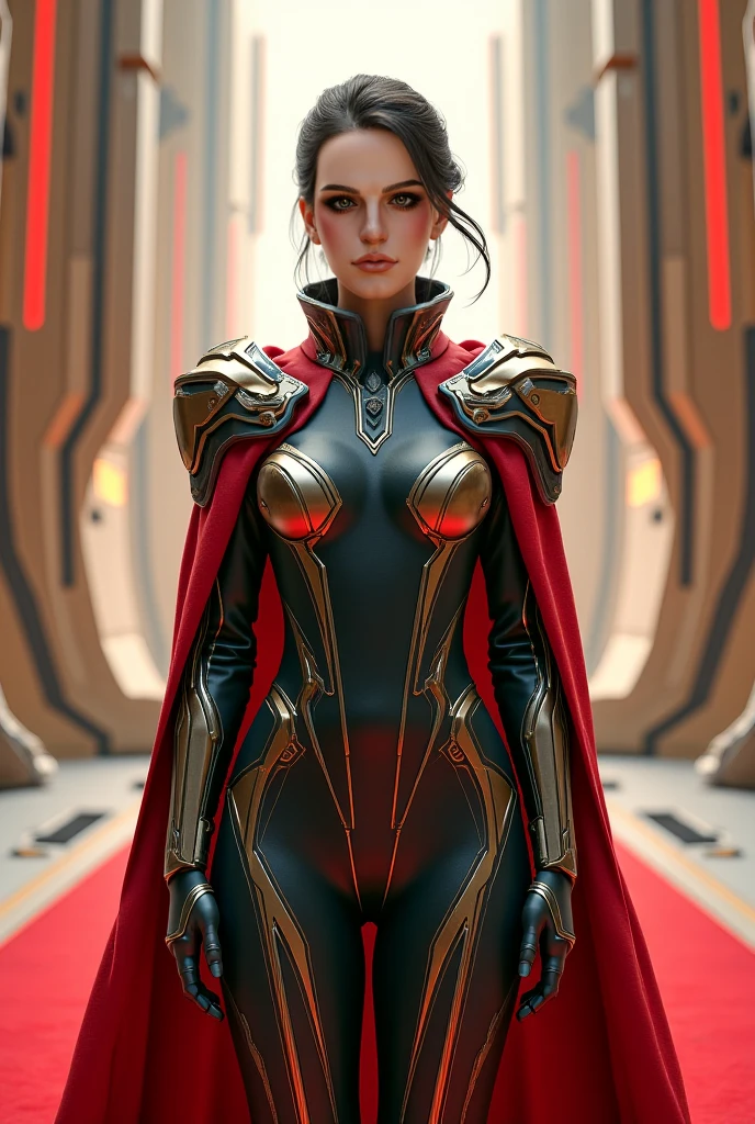 A powerful fullbody bodysuit, alisa milano, eternally dedicated to protecting her world, beautiful detailed eyes,beautiful detailed lips,extremely detailed eyes and face,long eye lashes,sexy belly, round buttocks, small waist, medium breasts,nude, naked,