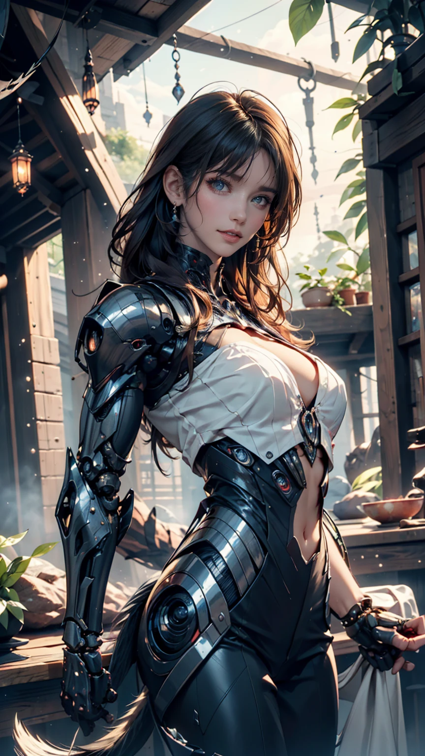 a preschool girl, curls, (maximum), only, 肌肉abdominal muscles, jealous, looking at the audience, (Long hair), (NSFW wet bra), (), Wet tight black yoga pants, Amour, photographer, realistically, best quality,big breasts, necklace, earrings, staff, Detailed faces, standing in ruins, (stable diffusion), Radial lighting, depth of field,battlefield, background bokeh,low cut,armor,abdominal muscles, Huge breasts, Smile,explode,the fire,war,Mechanical limbs,Mecha,战斗armor,Robotic arm, rocket, knife,airplane, missiles.,future world,arms,cyberpunk