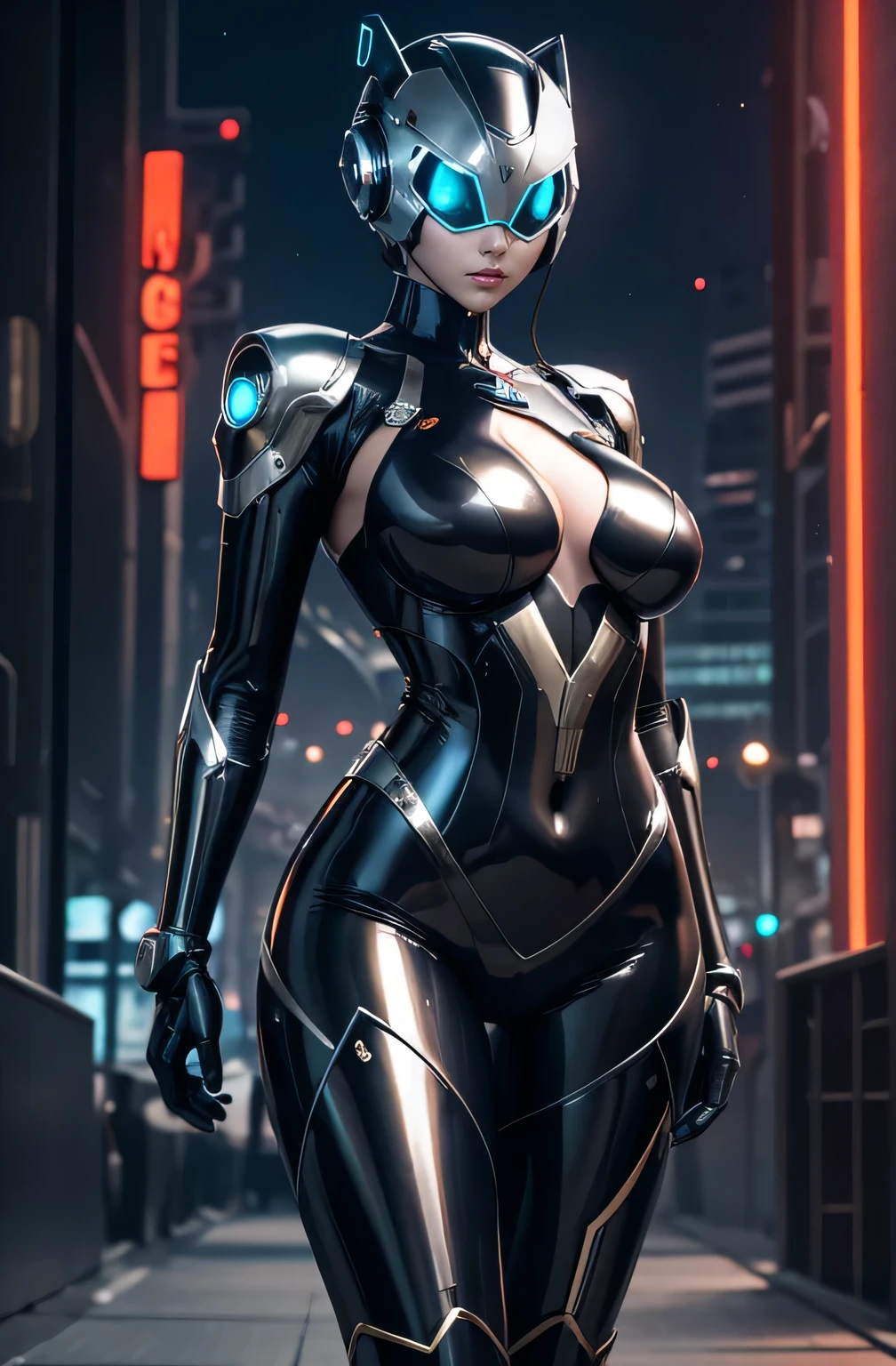 fotografia de uma linda garota, 1Menina, traje espacial sexy, corpo inteiro,
8k, Ultra Detalhado, physics based rendering, melhor qualidade, olhando para o espectador,
(realista, Realista:1.2), (pele altamente detalhada:1.6),(Posar:1.4),
((nave espacial cyberpunk neon:1.3)), detalhes neon, luz de chave azul, (neon lights),
Asiatic woman, sexy, peitos grandes, bunda grande.