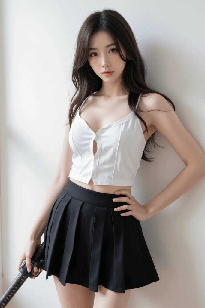 KAJK, Beauty, beautiful女人,Have a perfect body:1.4,Layered Hairstyle,((Big breasts)), ((D cup)), Visible cleavage,Bare shoulders, Highly detailed face and skin texture,Double eyelids,Skin Whitening,Long hair,Whitening long legs,Standing by the sea, Fashion girl, Red lips, Sweet maiden, beautiful妆容, detail, lifelike, Very detailed, amazing, beautiful, Young and energetic, high quality,High Definition, rich and colorful,Exquisite, Smooth skin, The skirt is short, Lift the skirt with your hands, Elegant and charming posture, Official Art, Extremely detailed, Movie atmosphere, Soft colors, Natural skin texture,