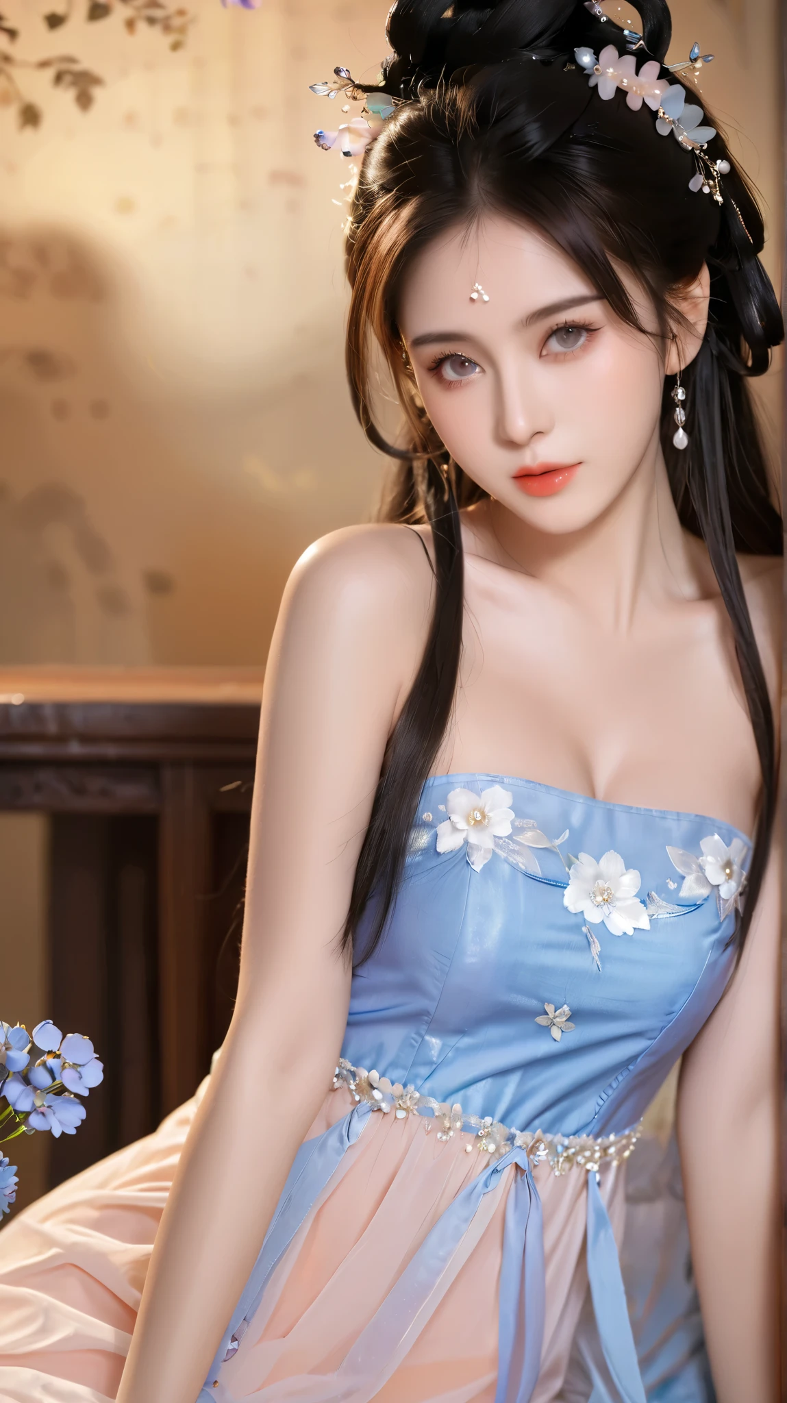 masterpiece, best quality, extremely detailed 8k, ultra hd, ultra-detailed, highly detailed, highly realistic, ultra-realistic, hyperrealistic, (1 girl:1.5), (solo:1.5), (beautiful cute Taiwanese Idol woman:1.6), (beautiful cute JAV Idol woman:1.5), anatomically correct, (detailed realistic skin), (realistic big breasts), slender abs, (closed mouth:1.45), nsfw,