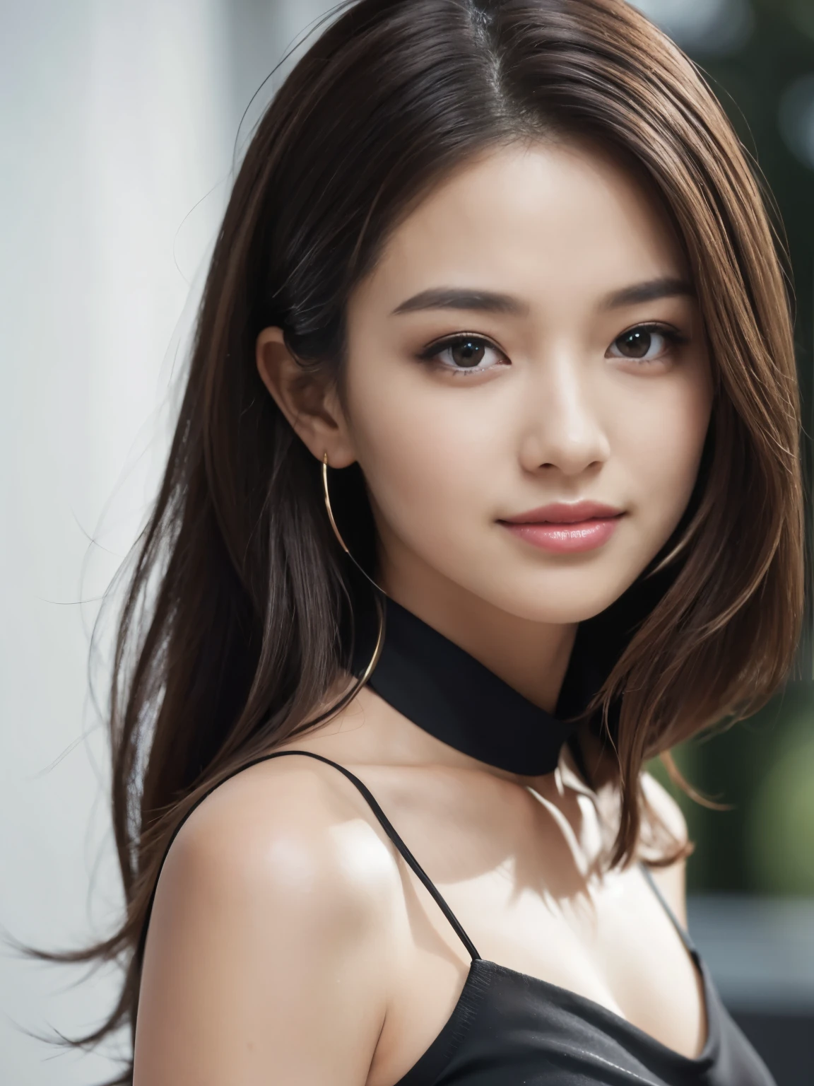 1womanl, mature, (Beautiful breasts), (Details of a very beautiful face), (Best quality:1.4), 8K resolution, high resolution, (Photorealistic, high resolution:1.4), RAW photo, (Realistic, Photorealsitic:1.37), ((naked private parts_乳房1.5)), Gloss on lips, ((Hair coiled,Complex hairstyles,long whitr hair:1.2)), parted lip,Staring at me, Dim Room,(laughingly),Bigboobs,orthofacial,(choker necklace),vred,tit