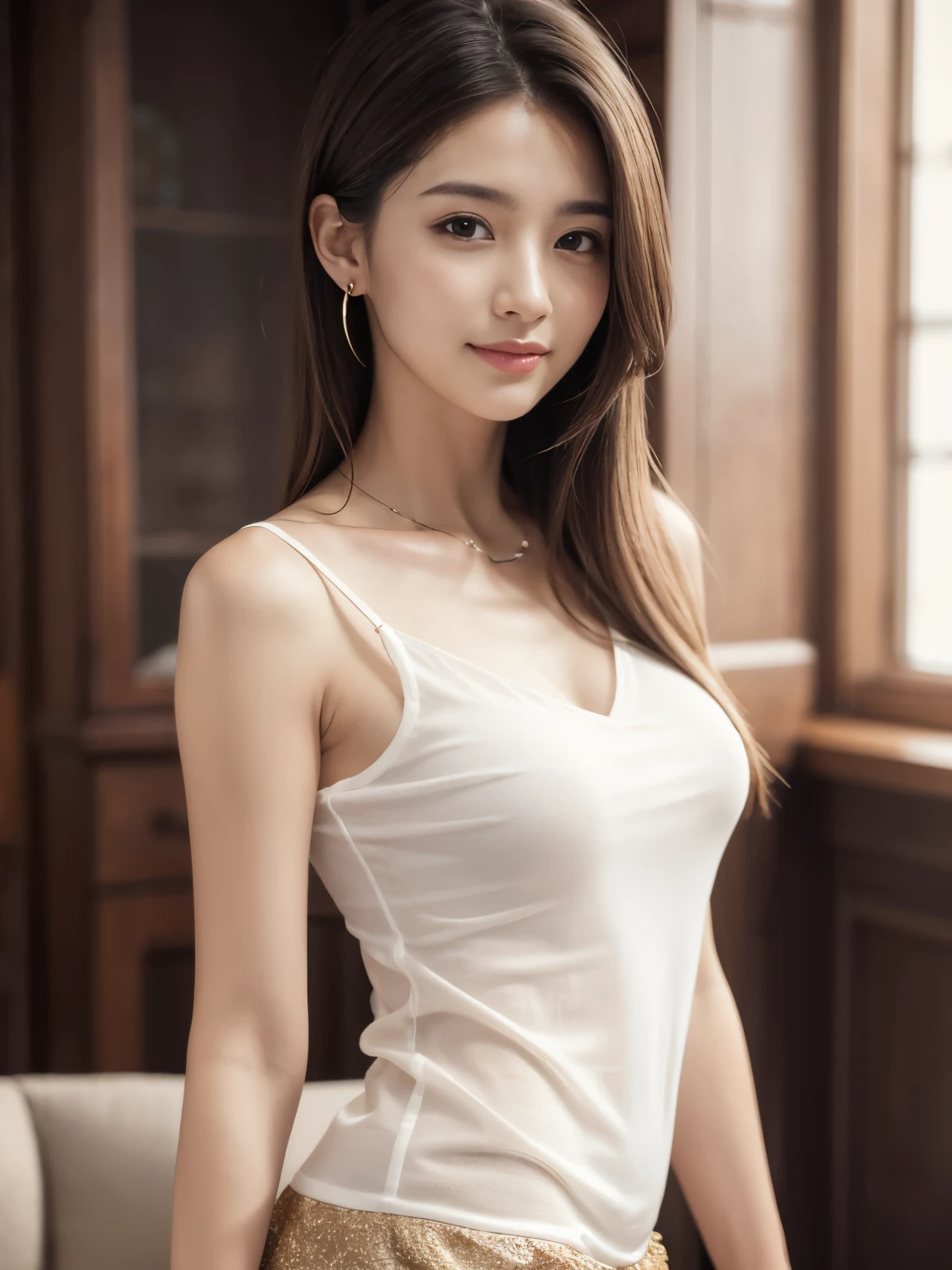 (8K分辨率,Photo above the thigh,Sideways close-up photo),(1womanl,age 22,((Lean skeletal face,Seductive face,s delicate face,详细的脸),Microscopic eyes,seduct smile,(Long hair micro-curls)),Fair smooth skin,(Best Skin Type:1.21),busty figure,((Sleeveless skinny one-piece tunic(materpiece:latex,rubbery,high-necked,Zipper all the way to the end)),Tall and tall,(Sit on the couch,Naturally placed hands),delicate artwork,perfect hand,Ultra-fine clothing material),(Luxurious living room,Deep view,Exquisite details of the setting),(Professional lighting,Artistic lighting),((Noble and sexy,black in color,white colors,red colour,purpleish color))),(Golden section,Cinema lenses,Hasselblad photograp,tmasterpiece:1.3),(Bundle art,fashion art,Official propaganda,Art platform)