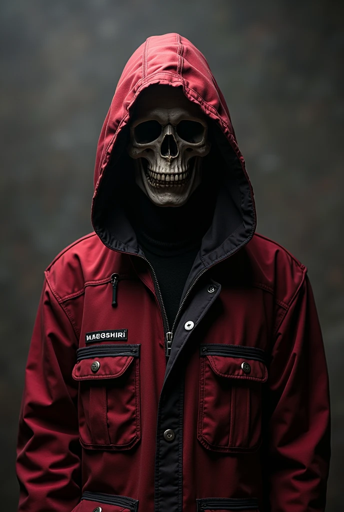 Hoodie skull face , bloodie background , phonk like image