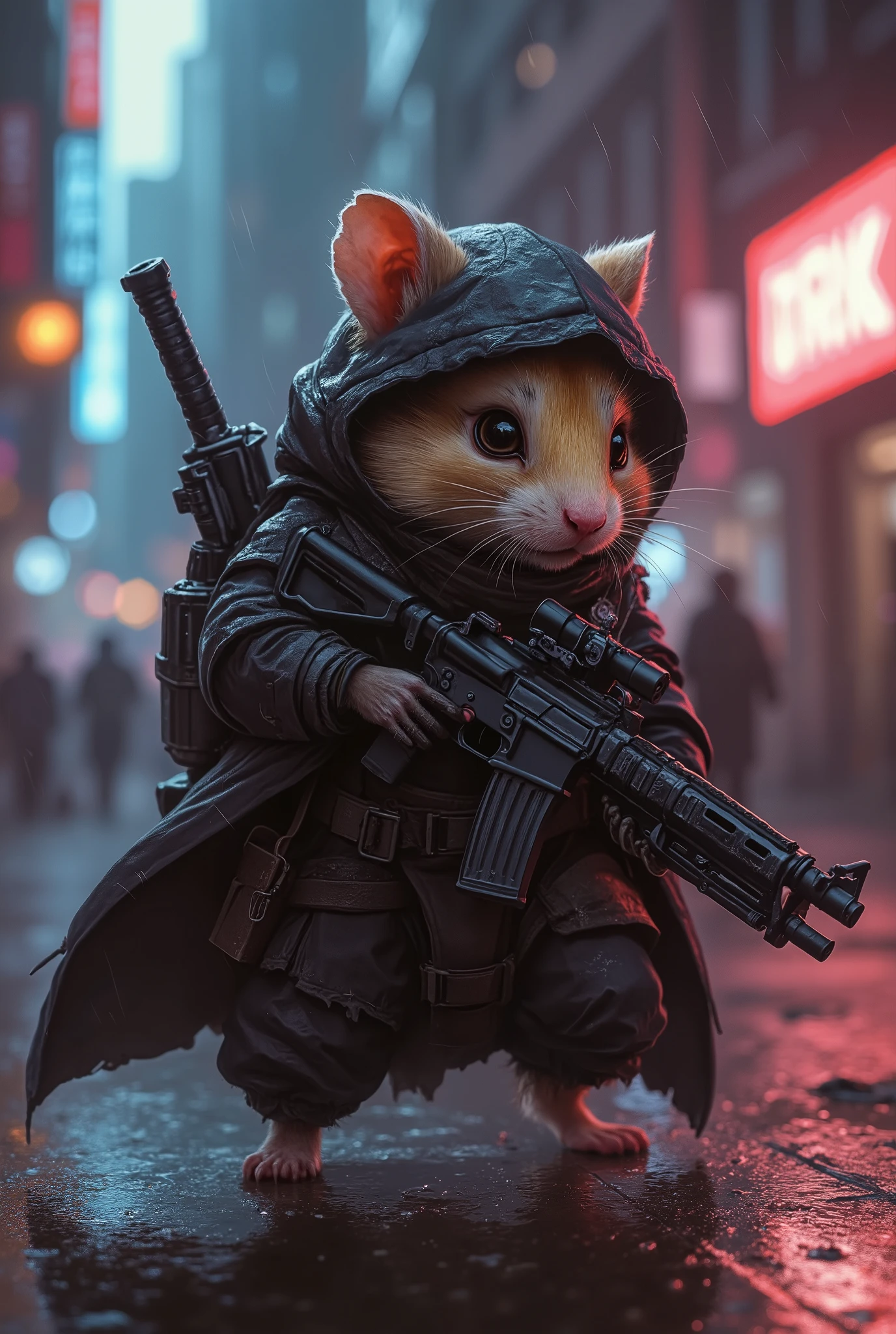 hamster assassin, masterpiece , best quality , Super Detail,an epic,4K