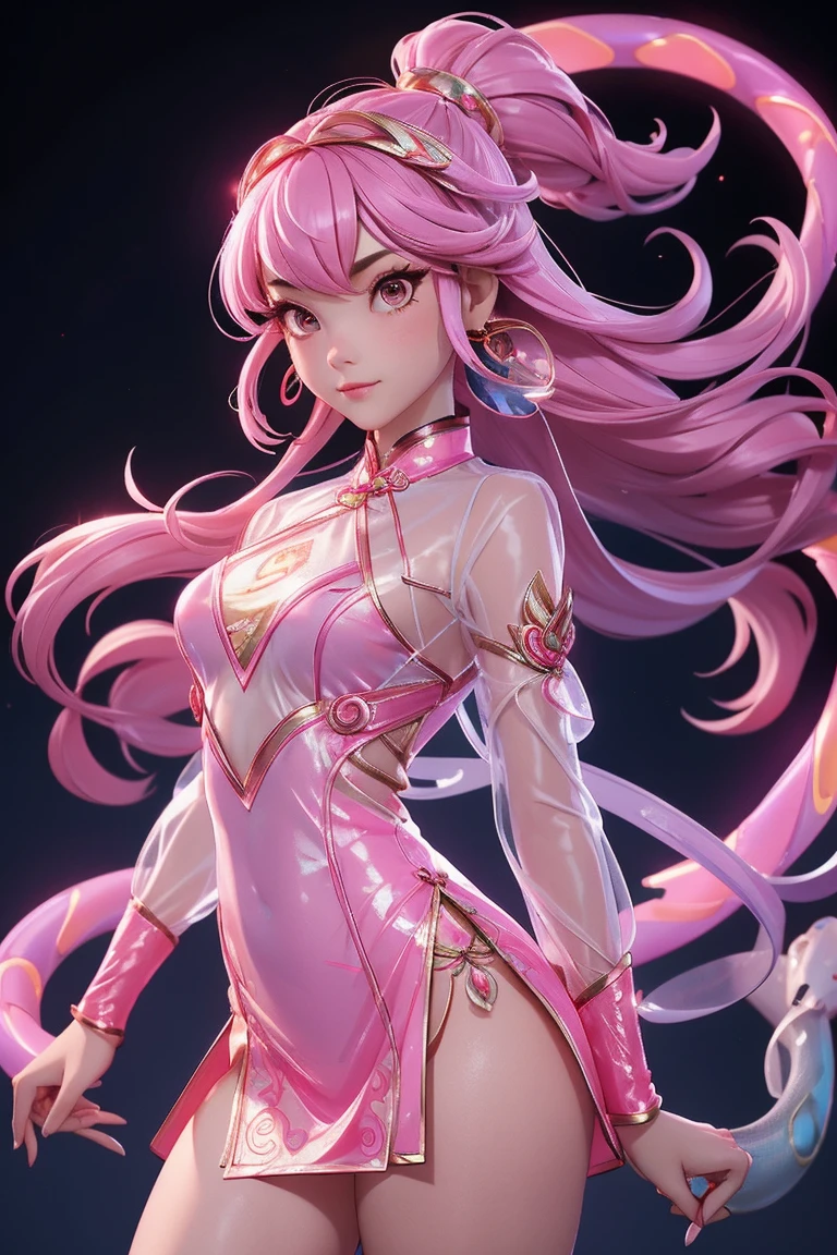 I-shape balance、Pink leotard、High quality 8K
