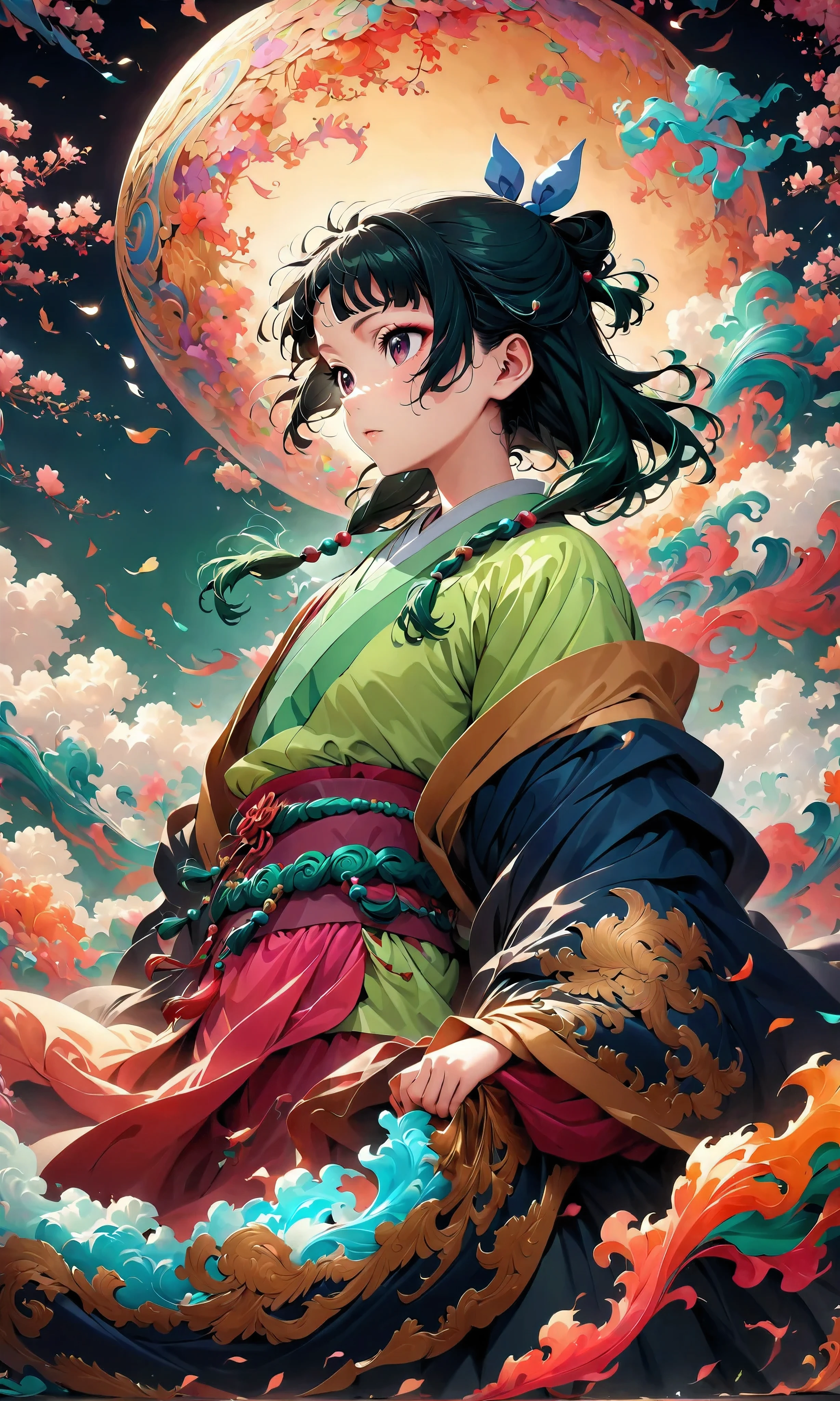 1girl,maomao \(kusuriya no hitorigoto\),kusuriya no hitorigoto,Intricate details,Wide range of colors,artwork,rendering,(masterpiece:1.3),(highest quality:1.4),(Super detailed:1.5),High resolution,Very detailed,unity 8k wallpaper,Decadent,Wind